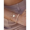 thumbnail image 2 of 18K Gold Plated Open Bangle Cuff Link Chain Bracelets Dainty Bead Ball Chain Boho Cuff Bangle Bracelets Handemade Jewelry for Women, 2 of 13