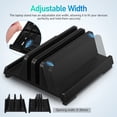 thumbnail image 4 of KAKOWELY Laptop Vertical Stand Laptop Storage Stand Vertical Tablet Stand Adjustable Laptop Holder Dual Slots Laptop Support Holder Workspace Organizer5.91"X5.51"X2.28", 4 of 5