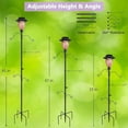 thumbnail image 6 of LUJII Solar Shepherds Hooks for Outdoors, Bird Feeder Pole with 4 Adjustable Hangers and 1 Flag Holder, Garden Stand for Hummingbird Feeders, Wind Chimes, Plant Baskets, Lanterns (Purple), 6 of 7