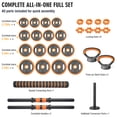 thumbnail image 2 of Leumius Adjustable Dumbbell Set,66LBS 4-in-1 Adjustable Weights Dumbbells, Barbell, Kettlebells with Anti-slip Silicone Grip,Weight Set for Home Gym Suit both Men and Women,Orange, 2 of 9