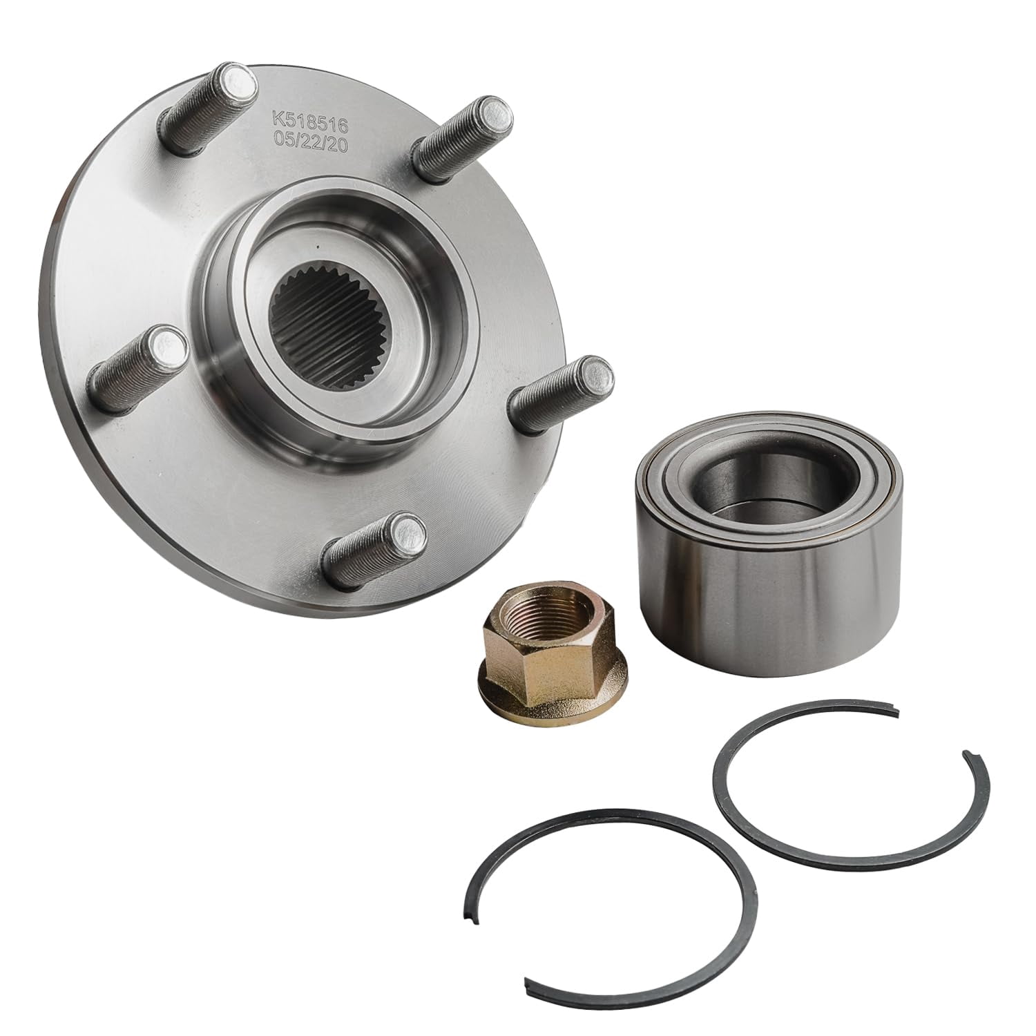Detroit Axle - 2 Front Wheel Bearing Hubs Assembly for Infiniti I30 I35 Nissan Altima Maxima X-Trail [5 Lugs Hub]
