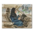 thumbnail image 3 of Designart 'Arabian Lady Driving A Car I' Modern Print on Natural Pine Wood, 3 of 5