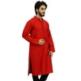 thumbnail image 2 of Atasi Ethnic Men's Long Kurta Red Bollywood Designer Shirt Wear-Small, 2 of 7