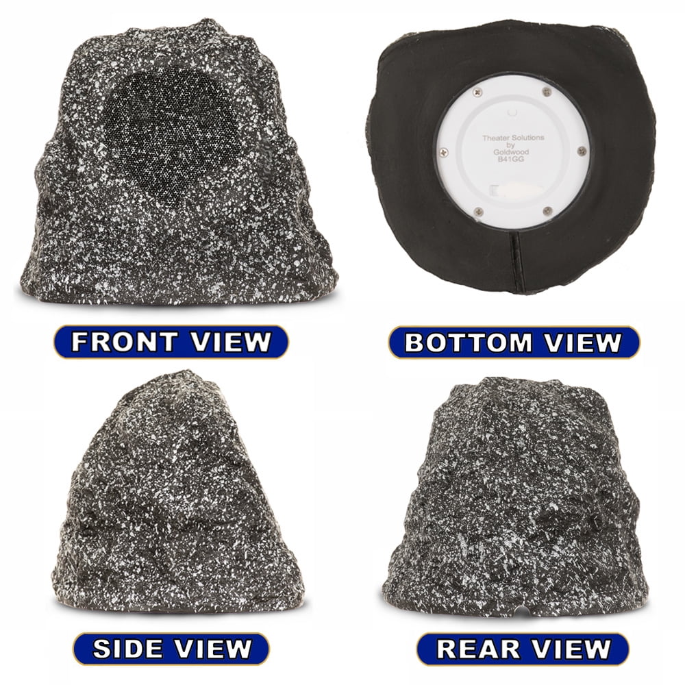 Theater Solutions B41GG Fully Wireless 60 Watt Rechargeable Battery Bluetooth Rock Speaker Granite Link Up To 99 Speakers Wirelessly