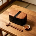 thumbnail image 4 of XIANXIAN Japanese Bento Box Adult Double Lunch Box Wooden Food Container Picnic Box Portable Bento Box for Office Hiking Camping, 4 of 7