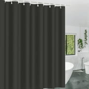 Black Shower Curtain Liner & Hooks, MAZBFF 72 "x72" Polyester Fabric Waterproof Mildew Resistant Shower Curtain & Hooks 12pcs