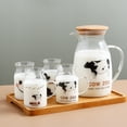 thumbnail image 3 of Encantador juego de vidrio de vaca, una olla, cuatro tazas, juego de cinco piezas, taza de leche, hervidor de agua fría for el hogar, tazas de café de dibujos animados de viento Ins, 3 of 6