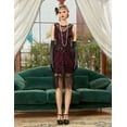 thumbnail image 2 of PrettyGuide Women's Flapper Dresses 1920s Sequin Long Fringe Art Deco 20s Great Gatsby Dress, 2 of 7