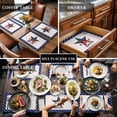 thumbnail image 2 of Independence Day U.S. Flag Placemats Set of 6,Wipeable Washable Table Mats for Dining Tables, White Stars on Blue Place Mats for Kitchen Event Party Tabletop Decor, 2 of 9