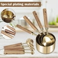 thumbnail image 3 of Juego de cuchara y taza medidora de 8 piezas Juego de cuchara y taza medidora dorada con mango de madera Acero inoxidable Apilable Cocina y Medición para hornear Accesorios de cocina para el hogar Coc, 3 of 10