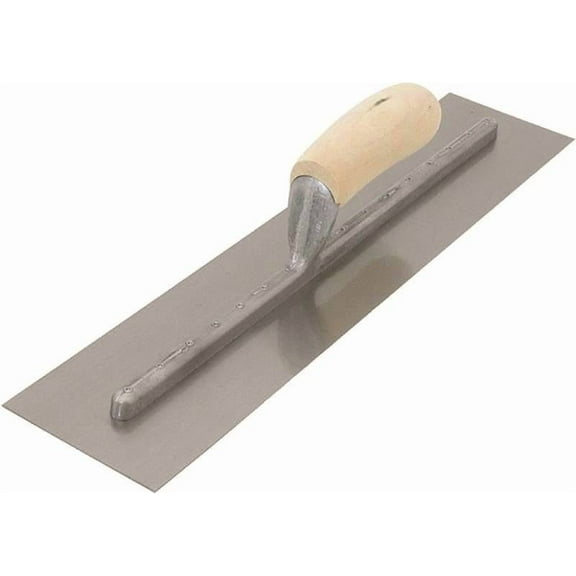 Marshalltown 4in. X 12in. Finishing Trowel With Curved Wood Handle FT362