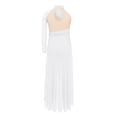 thumbnail image 5 of TTAO Teen Girls Ballet High-Low Skirt Latin Jazz Contemporary Dance Dress Dancing Gymnastics Skirted Leotard Ivory 8, 5 of 6