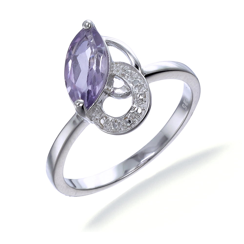 Sterling Silver 5.00 ct tw Checkerboard Faceted Amethyst Ring Size 9 