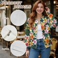 thumbnail image 6 of DISNIMO Frangipani Printed Jackets for Women Long Sleeve Sweatshirts V Neck Outwear Lightweight Sweatshirt Jacket with Pockets, L, 6 of 7