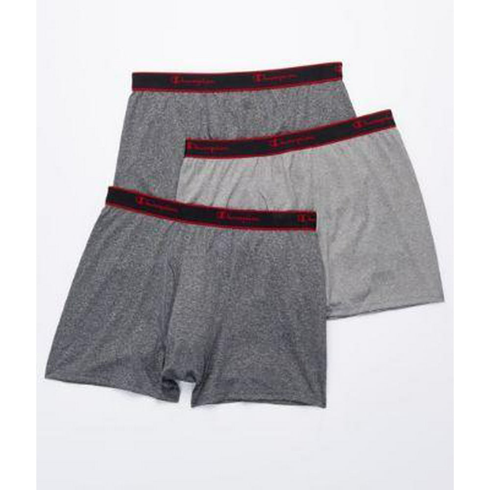 Champion Men's Active Performance Short Boxer Brief 3Pack, Black
