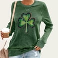 thumbnail image 2 of qolati St Patricks Day Shirts for Women Irish Shamrocks Clovers Graphic T-Shirt Holiday Party Casual Long Sleeve Tunic Tops Green XXL, 2 of 8
