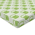 thumbnail image 2 of Ambesonne Green Fitted Sheet, Foamy Beer Glasses, Twin Size, Apple Green White, 2 of 3
