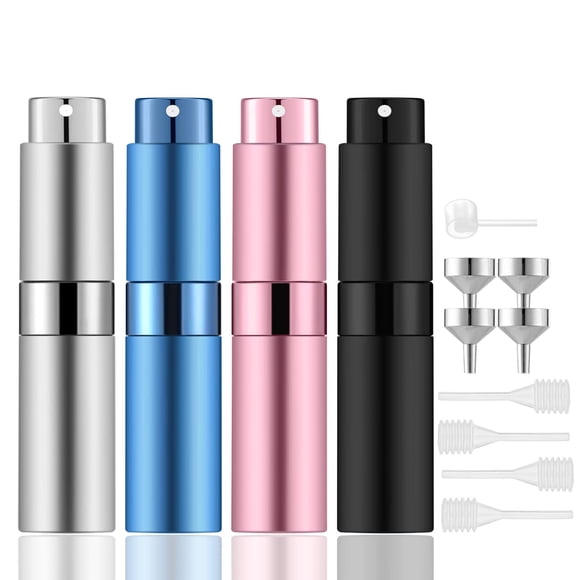 Atomizador de perfume Lil Ray portátil de 8 ml (4 unidades) con accesorios