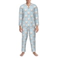 thumbnail image 3 of Salouo Dog Print Button-Front Long Sleeve Pajama Set for Men, Soft 2Pjs Men's Long Sleeve Sleepwear-XX-Large, 3 of 7