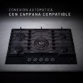 thumbnail image 3 of Nuur - Parrilla de Gas Empotrable Pro 5 Quemadores, Cocina Inteligente con WiFi y Display LCD, Vidrio Templado, Perillas Iluminadas, Conexión Automática con Campana, Gas LP, Negro Mate, 3 of 7