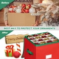 thumbnail image 6 of PayUSD Christmas Ornament Storage Box with Dual Zipper Closure Box Contributes Slots for 64 Holiday Ornaments 3-Inch, Xmas Decorations Accessories, Red, 6 of 8