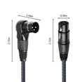 thumbnail image 2 of Cable XLR Devinal en ángulo recto macho a hembra recta, paquete de 2, 2 of 7
