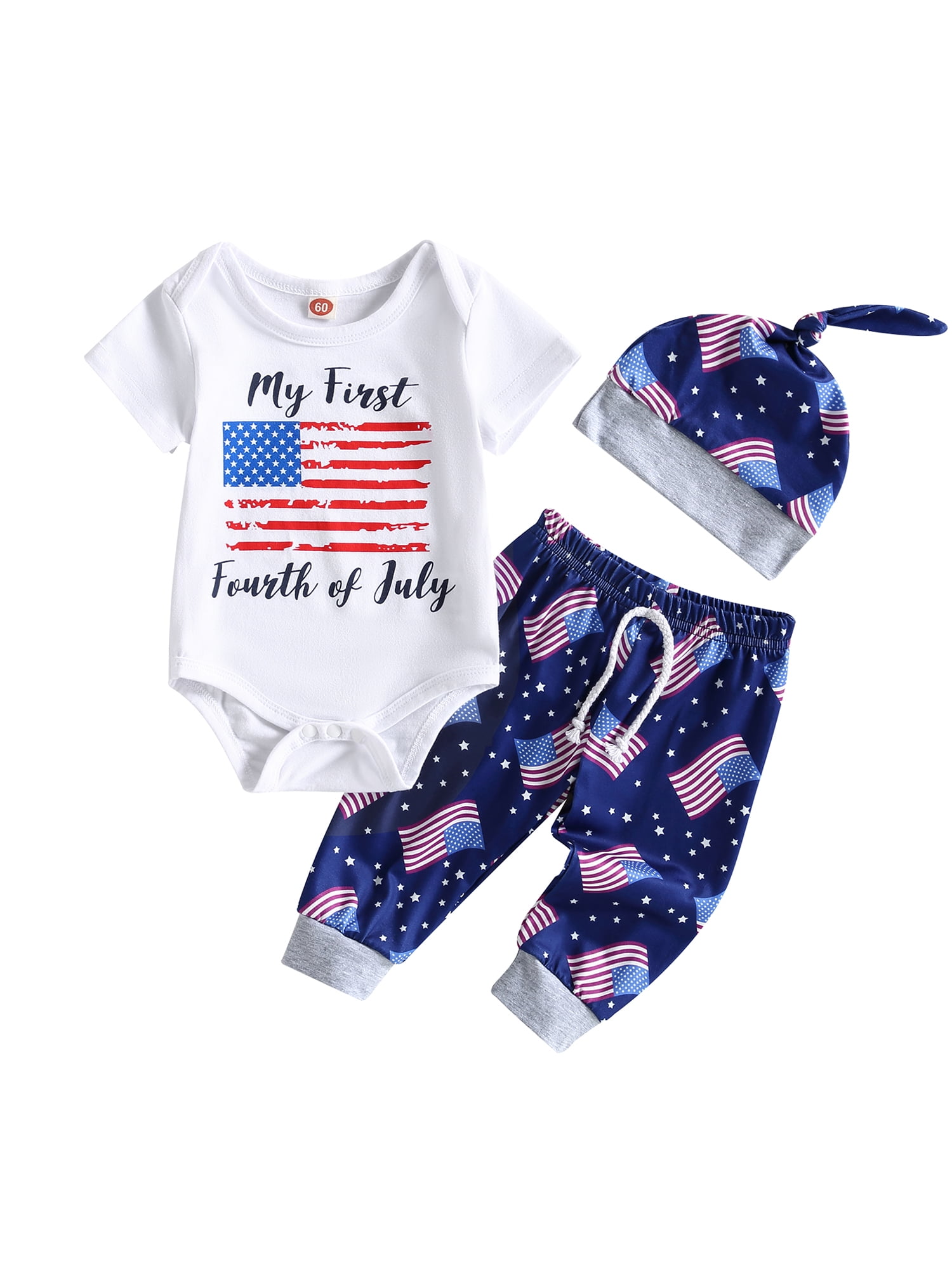 Wassery Newborn Baby Boys 4th of July Clothes 3 6 12 Months Infant