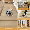 thumbnail image 6 of Home Stair Treads Non-Slip 15 Pieces Water Absorbent Stair Treads for Wooden Steps Rubber Backed Stair Carpet Treads Indoor Stair Covers Stair Mats for Pets Kids 8" X 30" Beige, 6 of 7