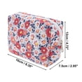 thumbnail image 2 of 1 Pc Bolsa de Cosméticos Octagonal de Flores para Mujeres para Vacaciones y Viajes de Negocios de Poliéster Azul, Rojo, 2 of 3