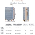 thumbnail image 2 of Expandable 3 Piece Luggage Sets, ABS Hardshell Lightweight Suitcase with Spinner Wheels and TSA Lock, Travel Suitcase with Handy Divider, Telescoping and Short Handles, (20"/24"/28") Blue1, 2 of 7