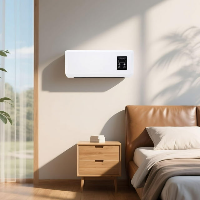 Calefactor de pared de 1500 W, portátil, compacto, silencioso, con calefacción rápida para interiores, apartamentos, hoteles, dormitorios y caravanas.