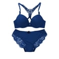 thumbnail image 4 of Bra & Brief Sets Womens Padded Bra And Lace Panty Set Underwire Front Closure Lingerie Set M, 4 of 4