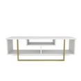 thumbnail image 2 of Asal 47" Modern Metal Wood TV Stand for 55 inch TV White Gold, 2 of 5