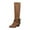 Brown, variant on Fesfesfes Riding Boots For Women Long Pointed Lace-up Warm Solid High Heel Knight Synthetic US:6.5(38)