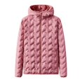 thumbnail image 5 of Custom Logo Zip Solid Color Quilted Hooded Blank White Duck Down Women Casual Down Puffer Jacket, 5 of 5