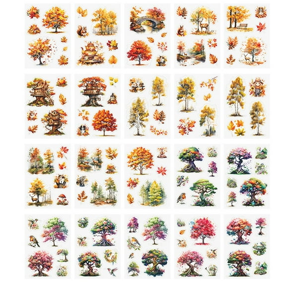 GBAYXJ Alideco 20pcs Vintage Scrapbook Stickers Set Flower Butterfly Flower Window Sticker Book For Adults Sticker Journaling Stickers For Scrapbooking|Plastic