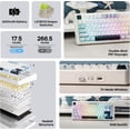 thumbnail image 5 of Aula F75 75% Tri-Mode Wireless Mechanical Gaming Keyboard, Hot Swappable Reaper Switches, RGB Backlit, Bluetooth/2.4GHz/USB-C, Media Knob Control, 4000 mAh Battery, Light Blue, 5 of 23