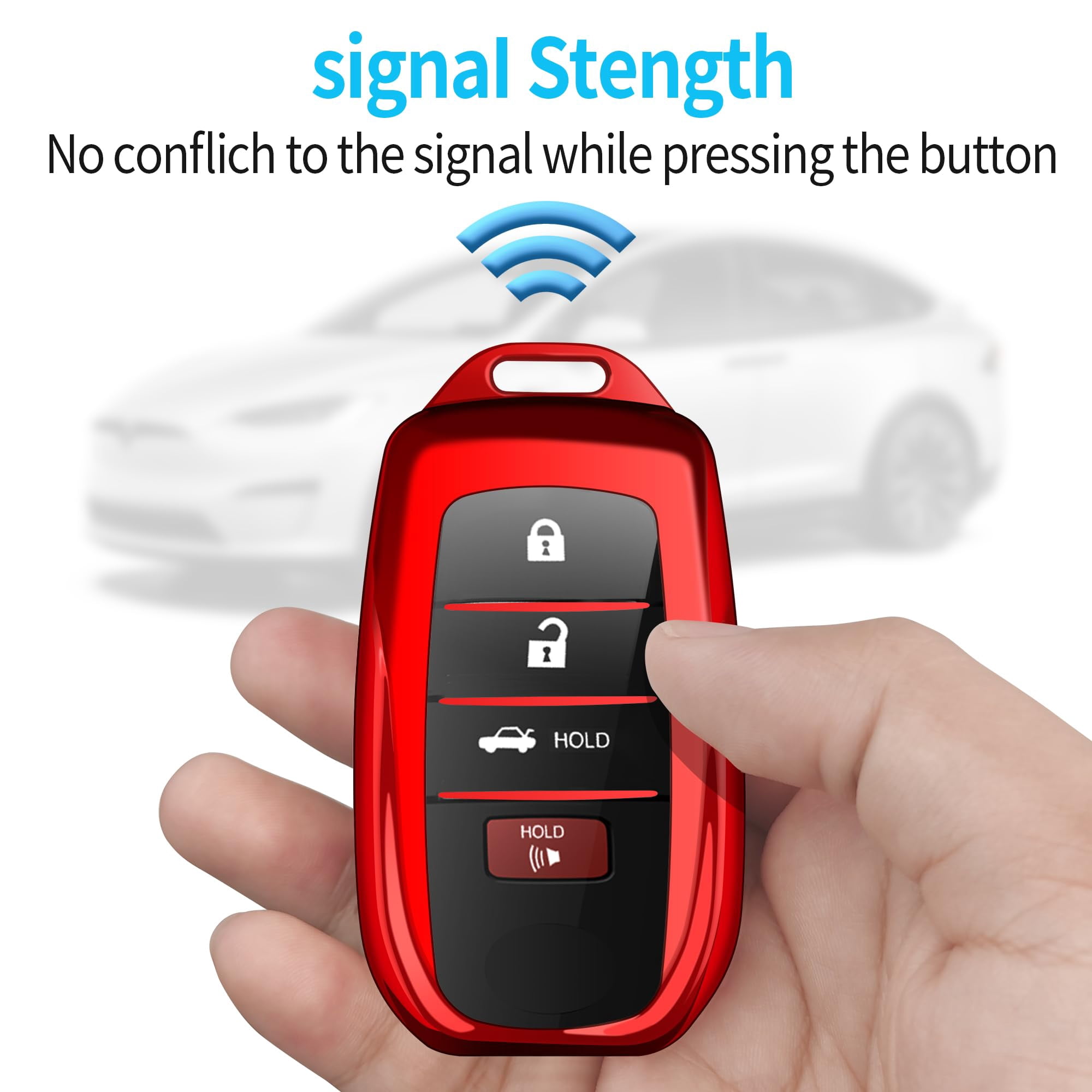 Smooth Matte Soft Touch TPU Key Fob Cover for Toyota Camry 2025 Land Cruiser 2019-2025 Sienna Venza Hilux Fortuner Highlander 2023-2025 Tundra Corolla bZ4X Prius 4 5 6 Button Remote Case