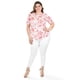 thumbnail image 5 of Blusa estampada con cinturón ajustable Roman Fashion/Tallas Extras, 1895 (Naranja) naranja 36, 5 of 6