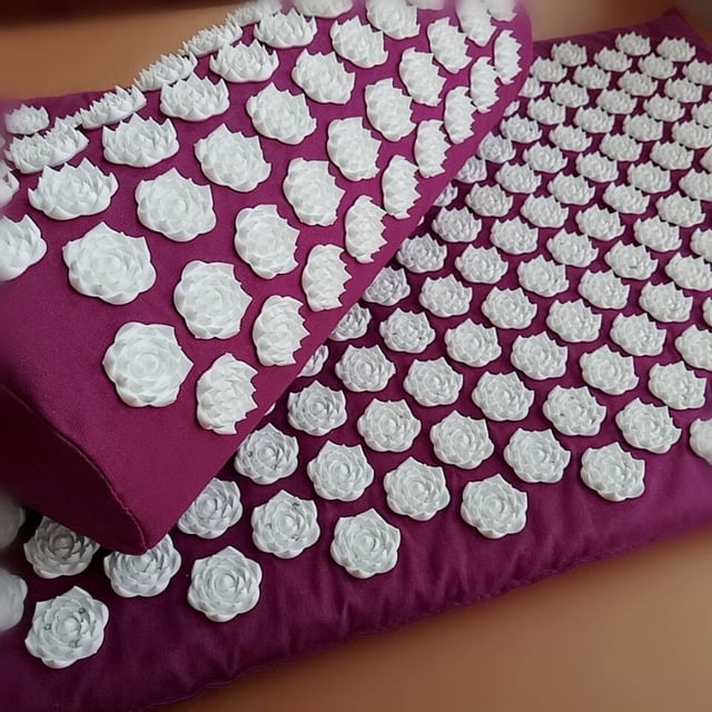 Cojín para aliviar el dolor de pies, juegos de acupuntura, esterilla de acupresión/almohada, esterilla de masaje, masaje con punta de rosa y relajación Adepaton 2030472