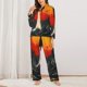 thumbnail image 2 of Fotbe Retro Space Rocket Launch Conjunto de Pijama de Manga Larga para Mujer con Estampado, Ropa de Dormir de 2 Piezas, Conjunto de Casa Suave y Cómodo con Bolsillos-Medium, 2 of 7