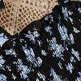 thumbnail image 6 of WOYY Girls Floral Sleeveless Ruffle Tiered Dress Casual Smocked Sun Dress, Blue, Sizes 2-8, 6 of 8
