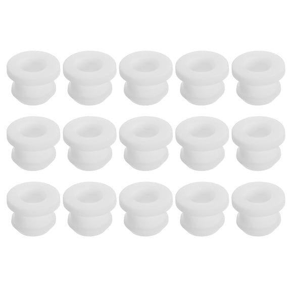 15 Pack Rubber Grommets 10mm Drill Hole, 7mm ID Hole Top Hat Grommet White Silicone Rubber Hole Plug Gasket for Wiring, Automotive