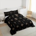thumbnail image 3 of Homewish Brown Black Bedding Comforter Set,Bull Skull Twin Comforter Sets,Rustic Boho Tribal Bedding Set For Adults,Super Cozy Room Decor Reversible,2pcs, 3 of 8