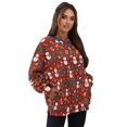 thumbnail image 7 of Xoenoiee Christmas Snowman Sock Tree Bell Snowflake Print Womens Oversized Sweatshirts Xmas Crew Neck Pullover Long Sleeve Tops with Pockets Split Fall Fashion Outfits 2025 Clothes, Size S, 7 of 7