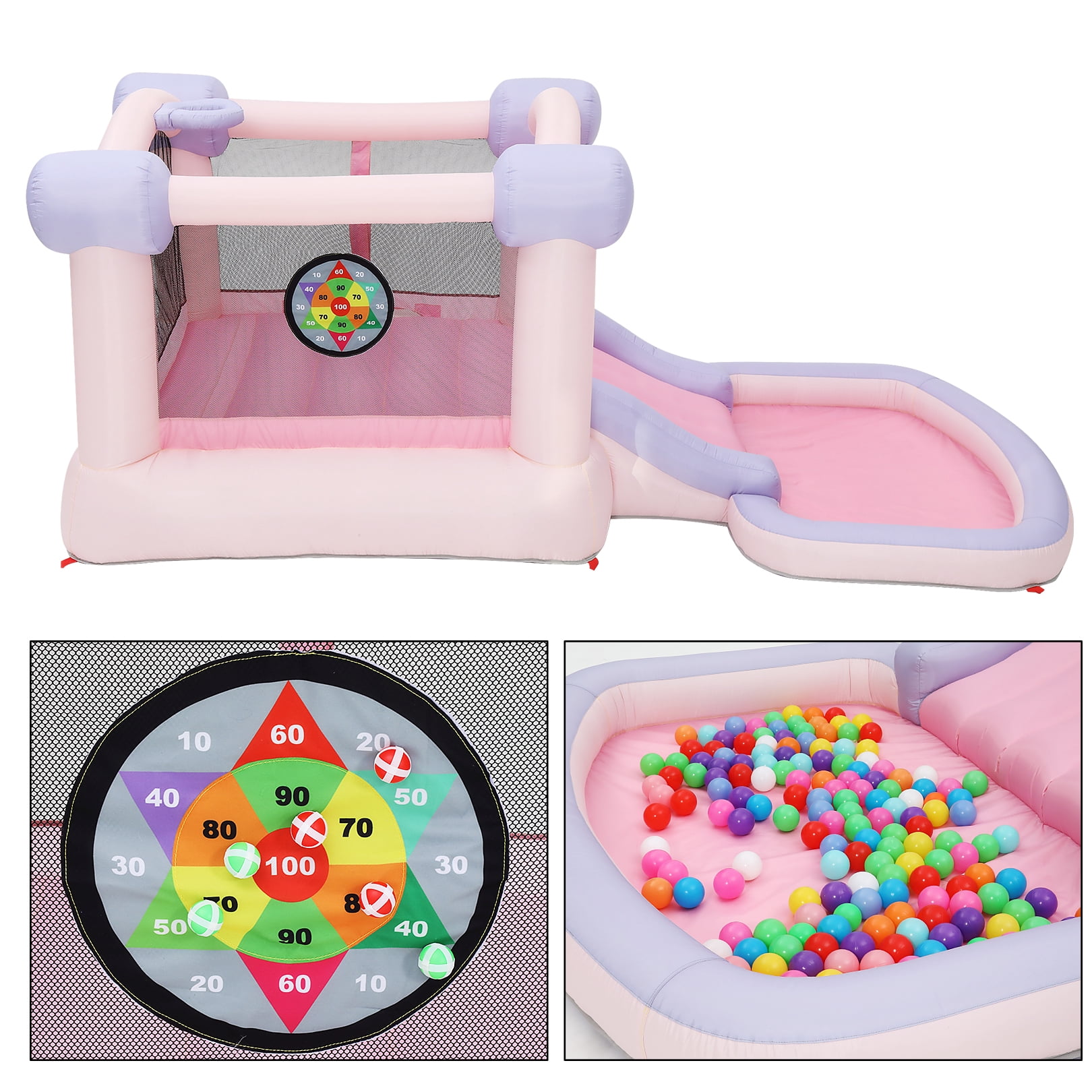 Funcid Inflatable Bounce House for Kids 3-6, with Blower, Indoor & Outdoor Backyard, Great Gift for Kids Birthday Party