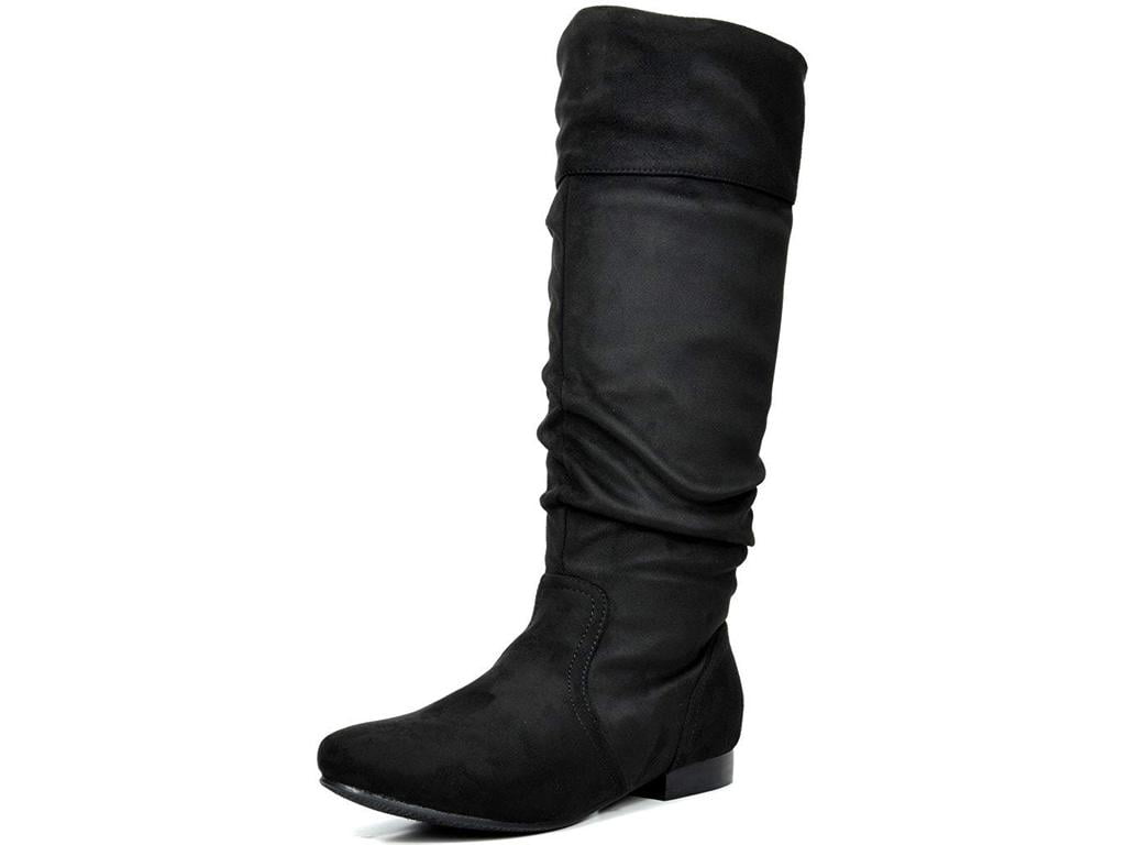 DREAM PAIRS Women's Flat Knee High Boots, Black, Size 11.0 - Walmart.com
