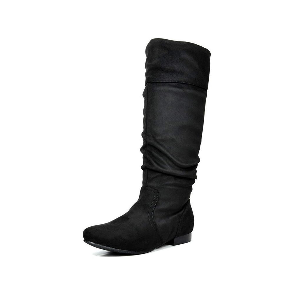 Dream Pairs - DREAM PAIRS Women's Flat Knee High Boots, Black, Size 11. ...