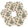 thumbnail image 2 of Pine Cone Trees 6 Pcs Drink Coasters with Holder Absorbent Coasters Woven Coasters for Drinks Table Desk Protection Home Decor, 2 of 7