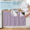 thumbnail image 5 of Purple Solid Color Cabinet Curtains 32"W x 55"L,Dustproof Sink Skirt Curtain for Kitchen Bathroom,Aesthetics Contemporary Luxury Adhesive Desk Skirt Door Cover Curtains for Pantry Office Closet, 5 of 8
